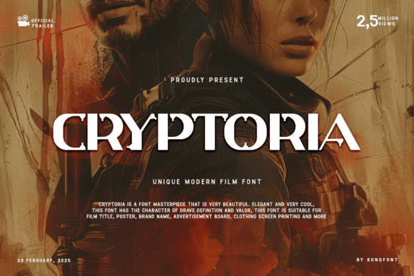 Cryptoria: A Unique Display Typeface for Mysterious Branding